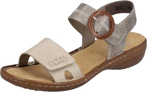 Rieker 608Z3 Regina Women’s Sandals - حزام قابل للتعديل لتناسب آمن - ممتصة الصدمات ونعل خفيف الوزن للراحة والدعم - ارتداء كل يوم عصري in Kuwait