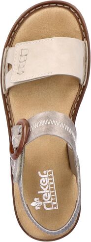 Rieker 608Z3 Regina Women’s Sandals - حزام قابل للتعديل لتناسب آمن - ممتصة الصدمات ونعل خفيف الوزن للراحة والدعم - ارتداء كل يوم عصري in Kuwait