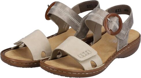 Rieker 608Z3 Regina Women’s Sandals - حزام قابل للتعديل لتناسب آمن - ممتصة الصدمات ونعل خفيف الوزن للراحة والدعم - ارتداء كل يوم عصري in Kuwait