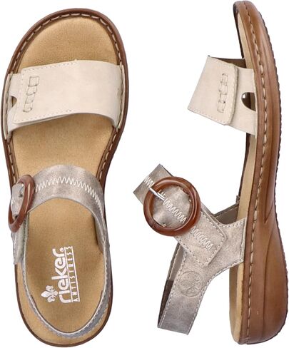 Rieker 608Z3 Regina Women’s Sandals - حزام قابل للتعديل لتناسب آمن - ممتصة الصدمات ونعل خفيف الوزن للراحة والدعم - ارتداء كل يوم عصري in Kuwait
