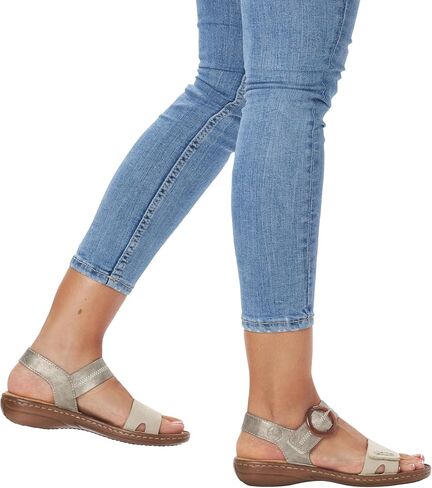 Rieker 608Z3 Regina Women’s Sandals - حزام قابل للتعديل لتناسب آمن - ممتصة الصدمات ونعل خفيف الوزن للراحة والدعم - ارتداء كل يوم عصري in Kuwait