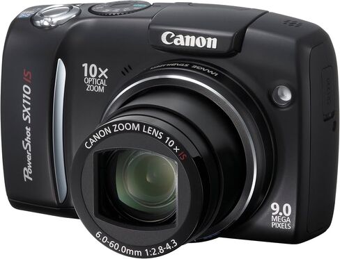كاميرا Canon Powershot SX110IS الرقمية بدقة 9 ميجابكسل مع تكبير بصري للصورة 10x (أسود) (متجدد) in Saudi Arabia