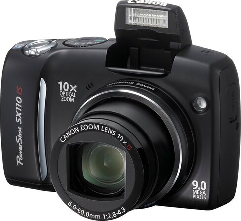 كاميرا Canon Powershot SX110IS الرقمية بدقة 9 ميجابكسل مع تكبير بصري للصورة 10x (أسود) (متجدد) in Saudi Arabia