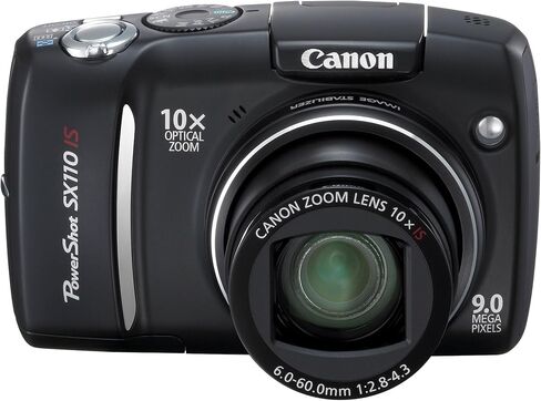 كاميرا Canon Powershot SX110IS الرقمية بدقة 9 ميجابكسل مع تكبير بصري للصورة 10x (أسود) (متجدد) in Saudi Arabia