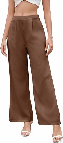 Women Palazzo Pants Summer Boho Wide Leg Mid Waist Casual Lounge Pant 2025 Beach Vacation Outfits in Kuwait