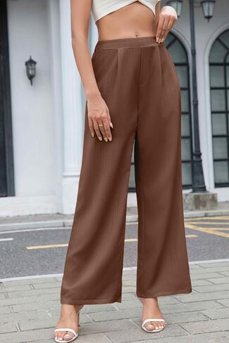 Women Palazzo Pants Summer Boho Wide Leg Mid Waist Casual Lounge Pant 2025 Beach Vacation Outfits in Kuwait