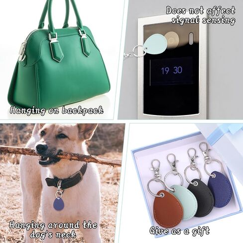 Key Fob Holder Leather, 8pcs Drop Shaped Keychain Holder with Metal Rings, Colorful PU keyring for Keys ID Key Cards in Kuwait