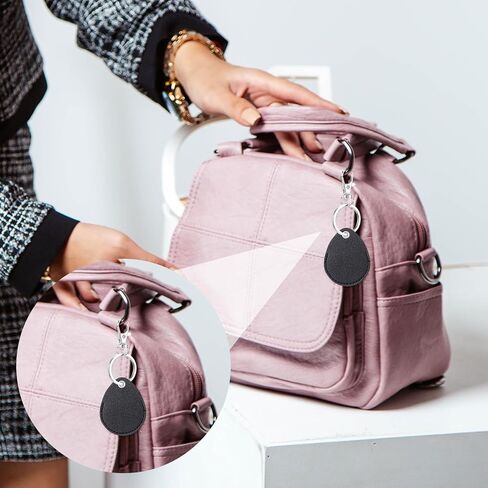 Key Fob Holder Leather, 8pcs Drop Shaped Keychain Holder with Metal Rings, Colorful PU keyring for Keys ID Key Cards in Kuwait