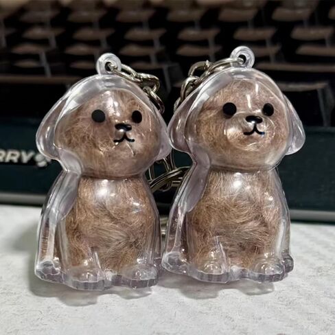 2 PCS Dog Hair -keychain ، زجاجة تخزين لفراء الكلب اللطيفة ، الجرار الذاكرة لزجاجة التذكارية لشعر الحيوانات الأليفة in Kuwait