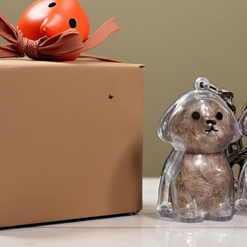 2 PCS Dog Hair -keychain ، زجاجة تخزين لفراء الكلب اللطيفة ، الجرار الذاكرة لزجاجة التذكارية لشعر الحيوانات الأليفة in Kuwait