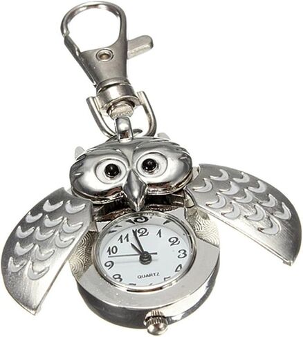 ODETOJOY Flip Open Owl Keychain Watch Pendant Tortoise Car Heilicopter Pocket Watch with Key Ring in Saudi Arabia