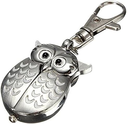 ODETOJOY Flip Open Owl Keychain Watch Pendant Tortoise Car Heilicopter Pocket Watch with Key Ring in Saudi Arabia