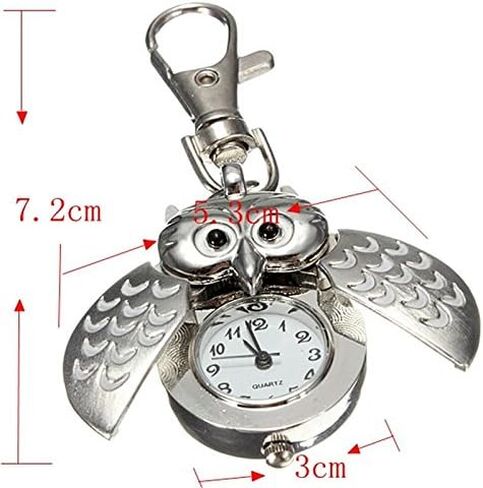 ODETOJOY Flip Open Owl Keychain Watch Pendant Tortoise Car Heilicopter Pocket Watch with Key Ring in Saudi Arabia