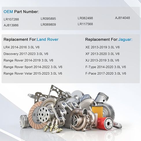 LR107288 Aluminium Thermostat Housing Assembly Compatible with Land Rover LR4 Discovery Range Rover Sport Velar | Jaguar F-Type F-Pace XF XE XJ 3.0L V6 2013-2023 Replace LR117568 AJ813986 in Saudi Arabia