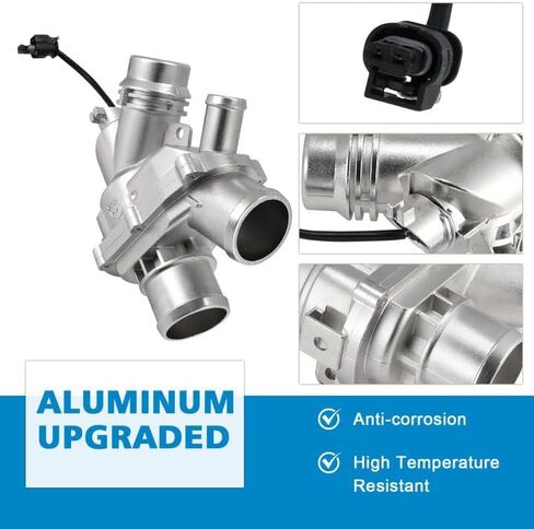 LR107288 Aluminium Thermostat Housing Assembly Compatible with Land Rover LR4 Discovery Range Rover Sport Velar | Jaguar F-Type F-Pace XF XE XJ 3.0L V6 2013-2023 Replace LR117568 AJ813986 in Saudi Arabia
