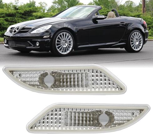 USR DEPO 05-11 R171 SLK All Clear Bumper Side Marker Light Assembly (Left + Right) Set Compatible For 2005-2011 Mercedes R171 SLK in Saudi Arabia
