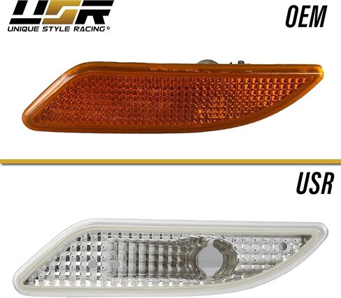 USR DEPO 05-11 R171 SLK All Clear Bumper Side Marker Light Assembly (Left + Right) Set Compatible For 2005-2011 Mercedes R171 SLK in Saudi Arabia