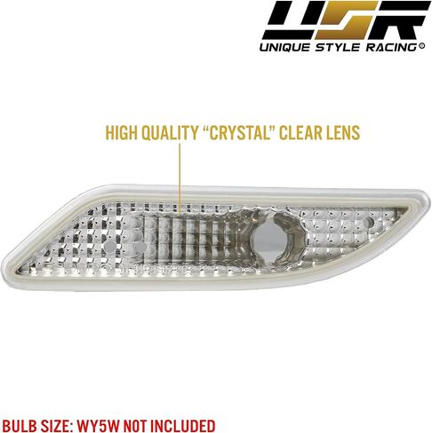 USR DEPO 05-11 R171 SLK All Clear Bumper Side Marker Light Assembly (Left + Right) Set Compatible For 2005-2011 Mercedes R171 SLK in Saudi Arabia