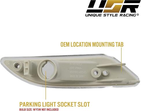 USR DEPO 05-11 R171 SLK All Clear Bumper Side Marker Light Assembly (Left + Right) Set Compatible For 2005-2011 Mercedes R171 SLK in Saudi Arabia