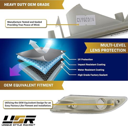 USR DEPO 05-11 R171 SLK All Clear Bumper Side Marker Light Assembly (Left + Right) Set Compatible For 2005-2011 Mercedes R171 SLK in Saudi Arabia