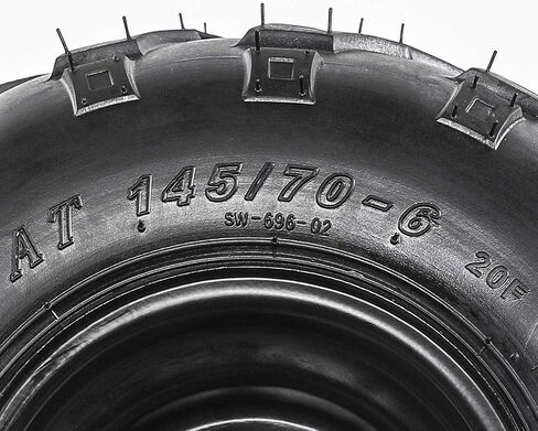 4 Pack 6-Inch 145/70-6 Wheels, 145 70-6 ATV Wheels and Tires 3-Lug 78mm Bolt Pattern for Quad Go Kart Wheel Tubeless Tires Rims Assembly for 70cc 90cc 110cc 125cc Kazuma Roketa MBX10 MBX11 MBX12 RT100 in Saudi Arabia