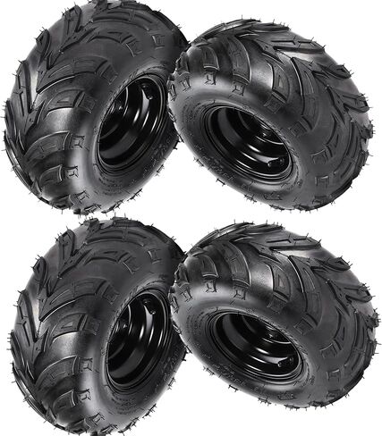 4 Pack 6-Inch 145/70-6 Wheels, 145 70-6 ATV Wheels and Tires 3-Lug 78mm Bolt Pattern for Quad Go Kart Wheel Tubeless Tires Rims Assembly for 70cc 90cc 110cc 125cc Kazuma Roketa MBX10 MBX11 MBX12 RT100 in Saudi Arabia