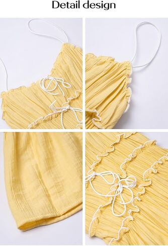 Women Summer Maxi Dress Spaghetti Strap Y2k Cute Ruffle Tiered Wedding Guest Flowy Dress Vacation Cruise Resort Outfit in Saudi Arabia