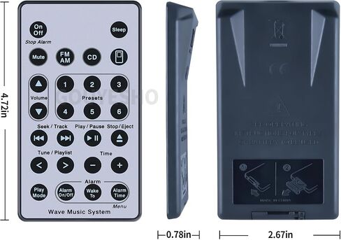 New Remote Control Replacement fit for Bose Wave Sound Touch Music Radio System I II III IV/AM-FM Radio CD MP3 Player AWRCC2 AWRCC3 AWRCC1 AWRCC4 AWRCC6 Wave Music System i in Saudi Arabia
