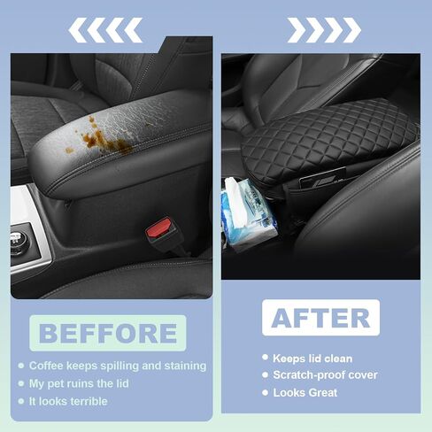 Center Console Cover for 2025 Ford Bronco Accessories 2024 2021 2022 2023 Leather Arm Rest Cover for Car with 2 Side Pockets for Bronco 2/4 Door (Not for Sport) in Kuwait