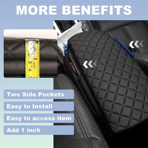 Center Console Cover for 2025 Ford Bronco Accessories 2024 2021 2022 2023 Leather Arm Rest Cover for Car with 2 Side Pockets for Bronco 2/4 Door (Not for Sport) in Kuwait