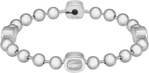 Lacoste Vigor Bead Chain Bracelet for Men - Stainless Steel Jewelry - Contemporary Design, Fashion Accessory - Gift For Him in Saudi Arabia