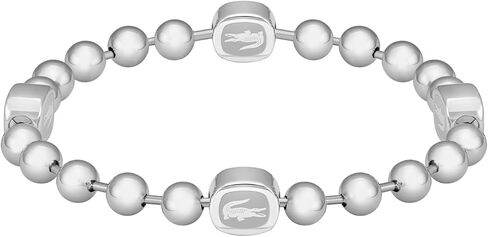 Lacoste Vigor Bead Chain Bracelet for Men - Stainless Steel Jewelry - Contemporary Design, Fashion Accessory - Gift For Him in Saudi Arabia
