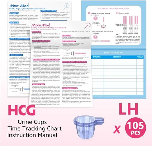 MomMed Ovulation Test Strips, 50 LH Ovulation Predictor Kit with 50 Collection Cups, Accurately Track Ovulation Test, High Sensitivity Result for Women Home Testing in Kuwait