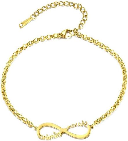 اسم سوار الاسم سوار اللانهاية 10K 14K 18K الذهب العرف مع أي سوار الاسم أو الكرات للنساء - النمط ج in Saudi Arabia