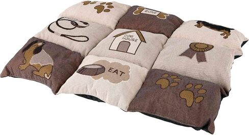 سرير مبطن من TRIXIE Pet Products، رمادي داكن/بيج، 39.25 × 27.5 بوصة. in Saudi Arabia