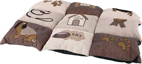سرير مبطن من TRIXIE Pet Products، رمادي داكن/بيج، 39.25 × 27.5 بوصة. in Saudi Arabia