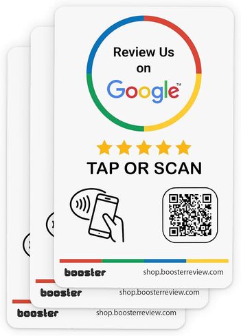 Google Review Tap Stickers by Booster Review: Smart Tap NFC & QR for Instant Reviews - iPhone & Android - Boost Business Reviews Quickly (1-Pack) (2-Pack) in Kuwait