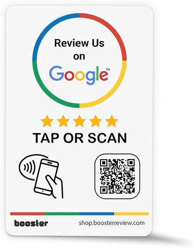 Google Review Tap Stickers by Booster Review: Smart Tap NFC & QR for Instant Reviews - iPhone & Android - Boost Business Reviews Quickly (1-Pack) (2-Pack) in Kuwait