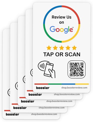 Google Review Tap Stickers by Booster Review: Smart Tap NFC & QR for Instant Reviews - iPhone & Android - Boost Business Reviews Quickly (1-Pack) (2-Pack) in Kuwait