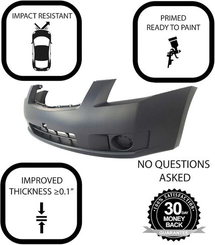 FitParts Compatible with Front Bumper Cover Fascia 2007-2009 Nissan Sentra Base Custom Emotion Luxury Premium SL SR S. New Primed Without Sensor Holes. NI1000242 62022ET30J in Saudi Arabia