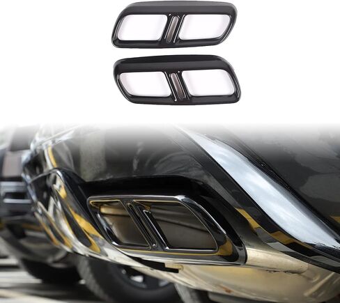 Exhaust Muffler Tail Pipe Trim Cover Compatible with Land Rover Range Rover Sport 2023 2024, Stainless Steel Rear Exhaust Pipe Cover Trim (Black) in Saudi Arabia
