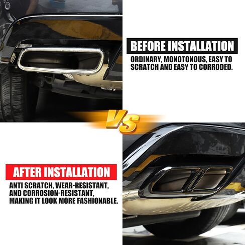 Exhaust Muffler Tail Pipe Trim Cover Compatible with Land Rover Range Rover Sport 2023 2024, Stainless Steel Rear Exhaust Pipe Cover Trim (Black) in Saudi Arabia