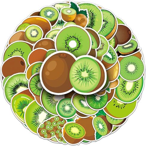 50 Packs Fruits and Vegetables Stickers Water Bottles Laptop Phone Computer Guitar Skateboard Hydroflasks Fruits Vinyl Sticker Waterproof Aesthetic Trendy Decals for Kids Teens Girls Adults in Saudi Arabia