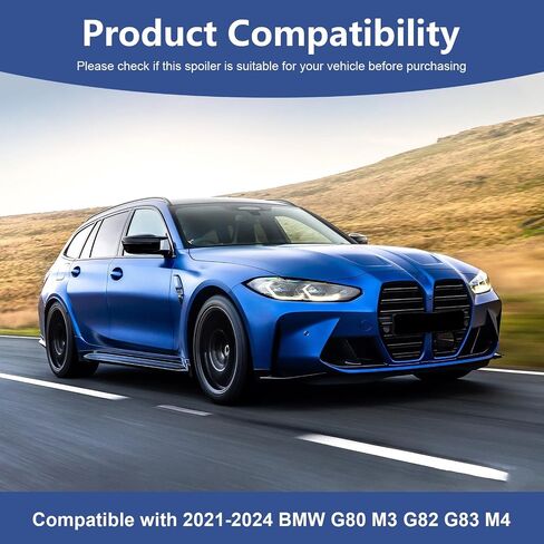 Front Bumper Lip Spoiler Compatible with BMW G80 M3 G82 M4 2021-2024 Carbon Fiber Printing Front Splitter in Saudi Arabia