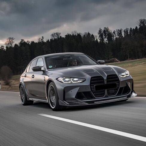 Front Bumper Lip Spoiler Compatible with BMW G80 M3 G82 M4 2021-2024 Carbon Fiber Printing Front Splitter in Saudi Arabia