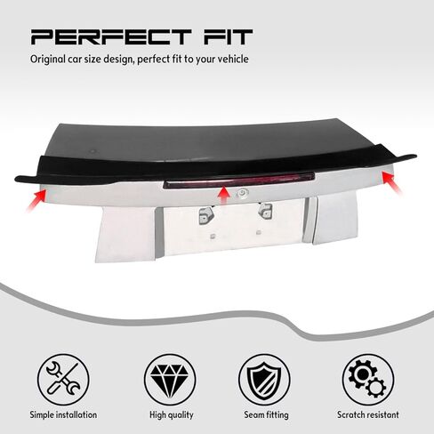 Trunk Spoiler Gurney Flap, Compatible with 1999-2004 Ford Mustang, MDA Style Flexible PU Ducktail Wickerbill Rear Boot Deck Lid Tail Wing, Unpainted Black in Kuwait