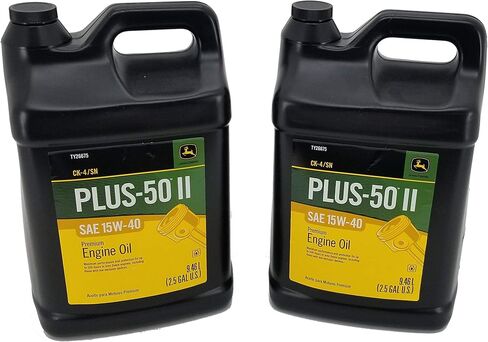 John Deere (2 PACK) Plus-50 II SAE 15W-40 CK4/SN Premium Engine Oil 2.5 Gallon - TY26675 in Saudi Arabia