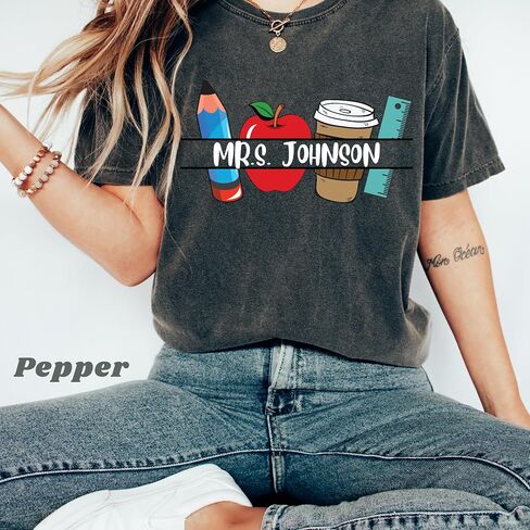 CUSTOM Unisex Teacher Last Name Sweatshirt and Hoodie, Cute Personalized Gift for Teacher Appreciation UNISEX in Kuwait