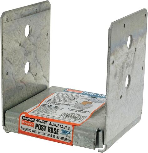 Simpson Strong-Tie - ABU66Z-10PK - ZMAX Galvanized 12-Gauge 6x6 Adjustable Post Base 10ct in Saudi Arabia