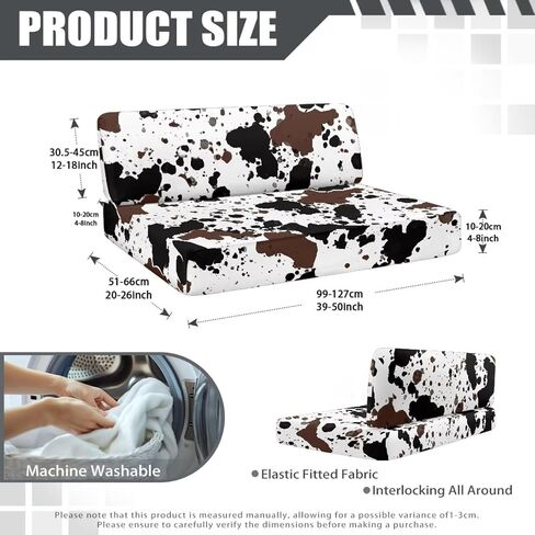 RV Coach Cover Cover Coushion Cover Cover Stretch Sofa Furniture for RV Camper - Cow Hide Print Printable Camper Expensions for Inside RV Sofa Protector in Kuwait